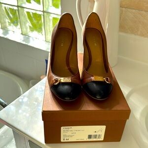 Coach Saddle/Black Leather Heels